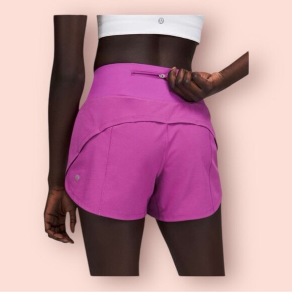 Lululemon Speed Up Mid-Rise Lined Short 4" Vivid Plum athletic shorts sz 8 - Picture 3 of 7